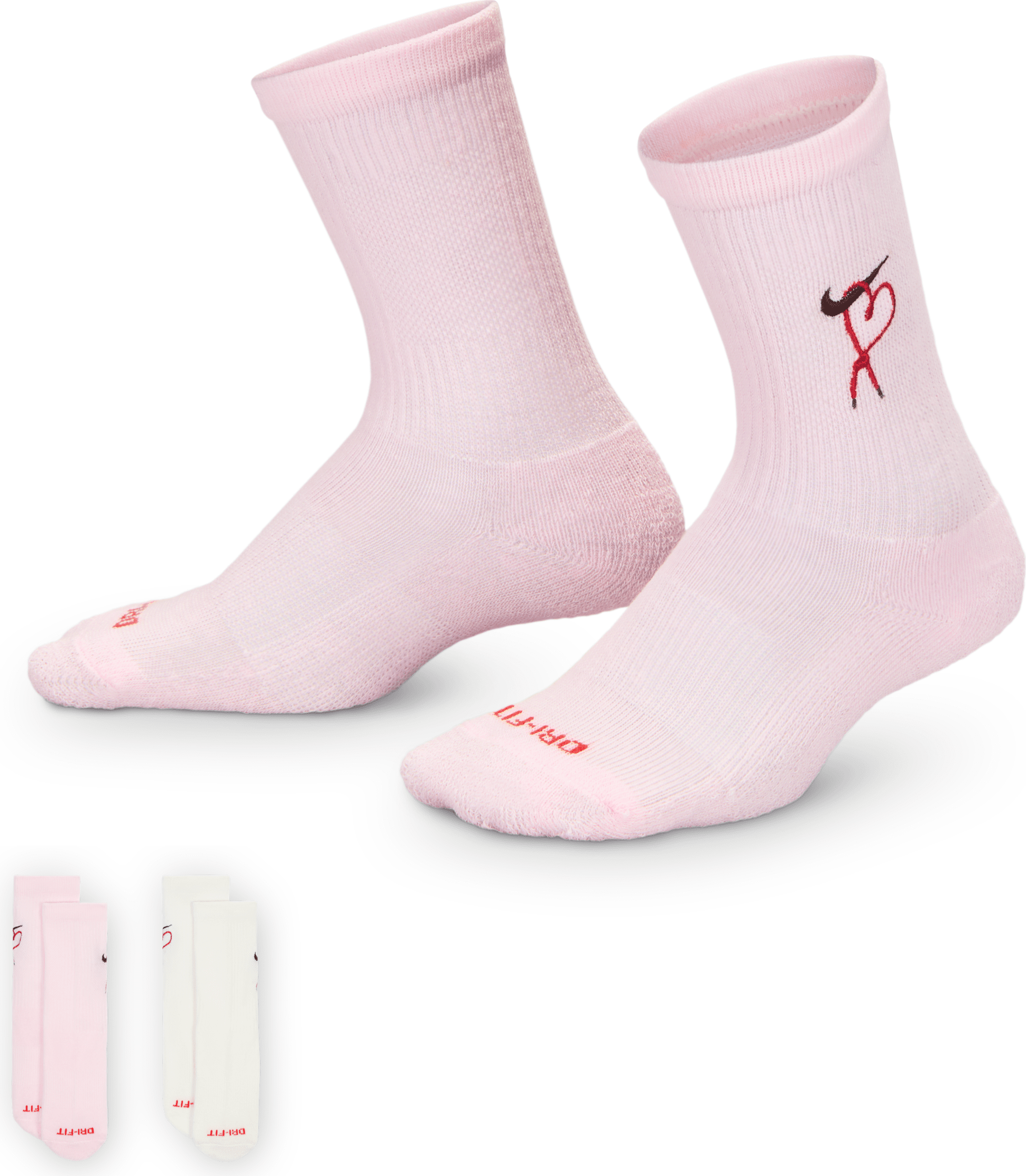 Nike Strumpor 2-pack - Rosa Skum