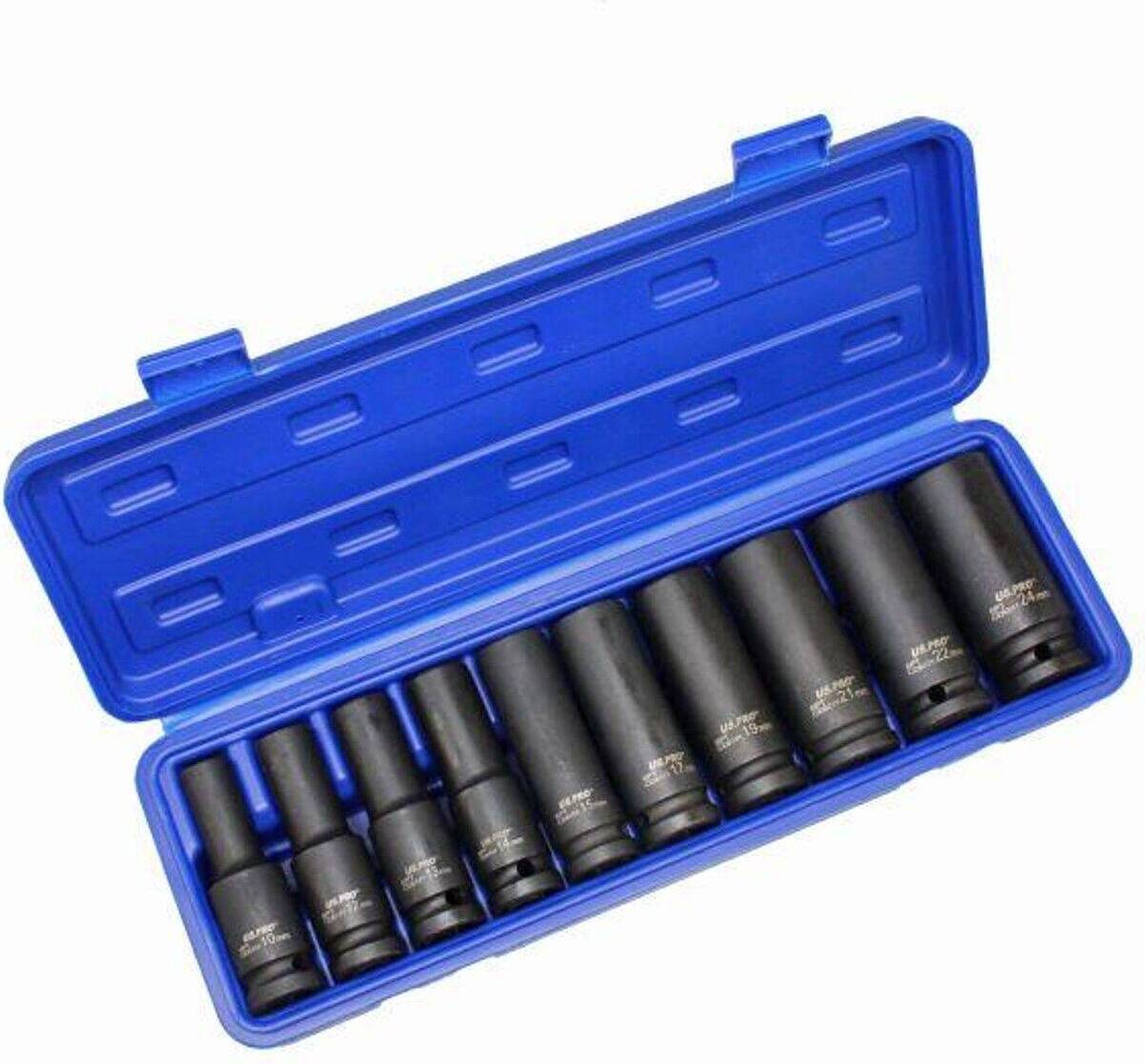 US PRO 10pc Point Deep Impact Sockets Metric 3725 Socket Bit