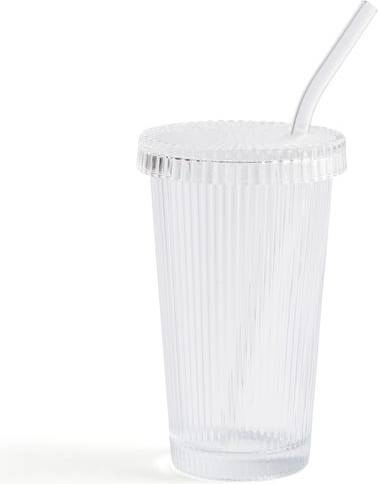Dunelm Ribbed Glass Straw 38cl