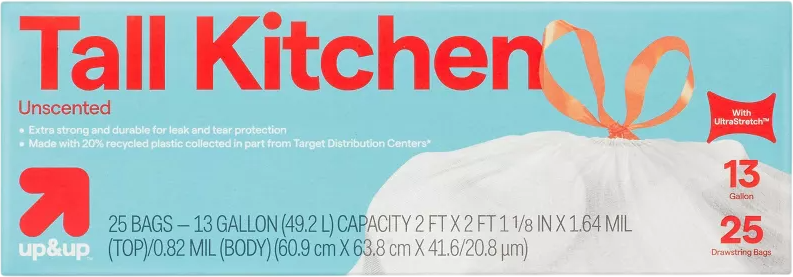 Tall Kitchen Drawstring Trash Bags Unscented