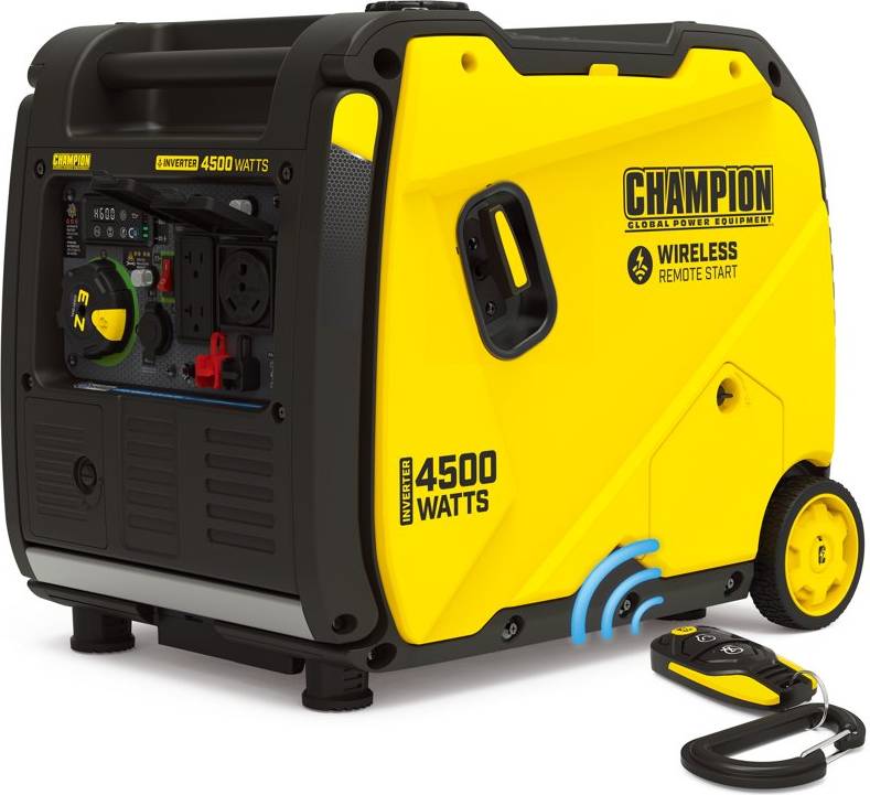 Rv ready portable generators Champion Power Equipment 4500-Watt Wireless Remote Start RV Ready Portable Inverter Generator