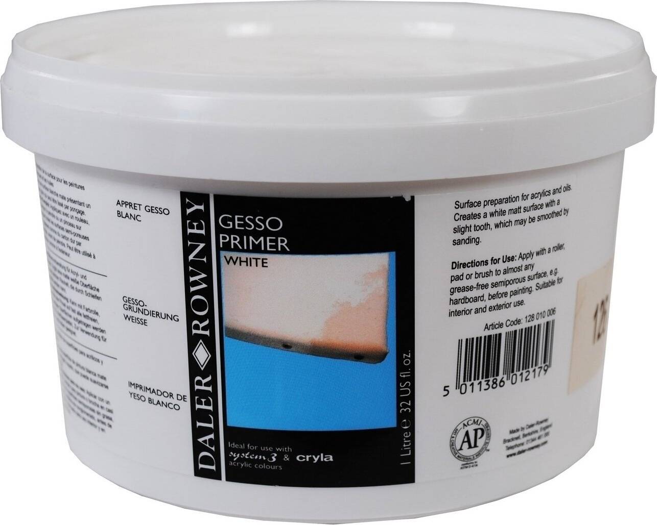 Daler Rowney D-R Cryla Gesso Vit 1L
