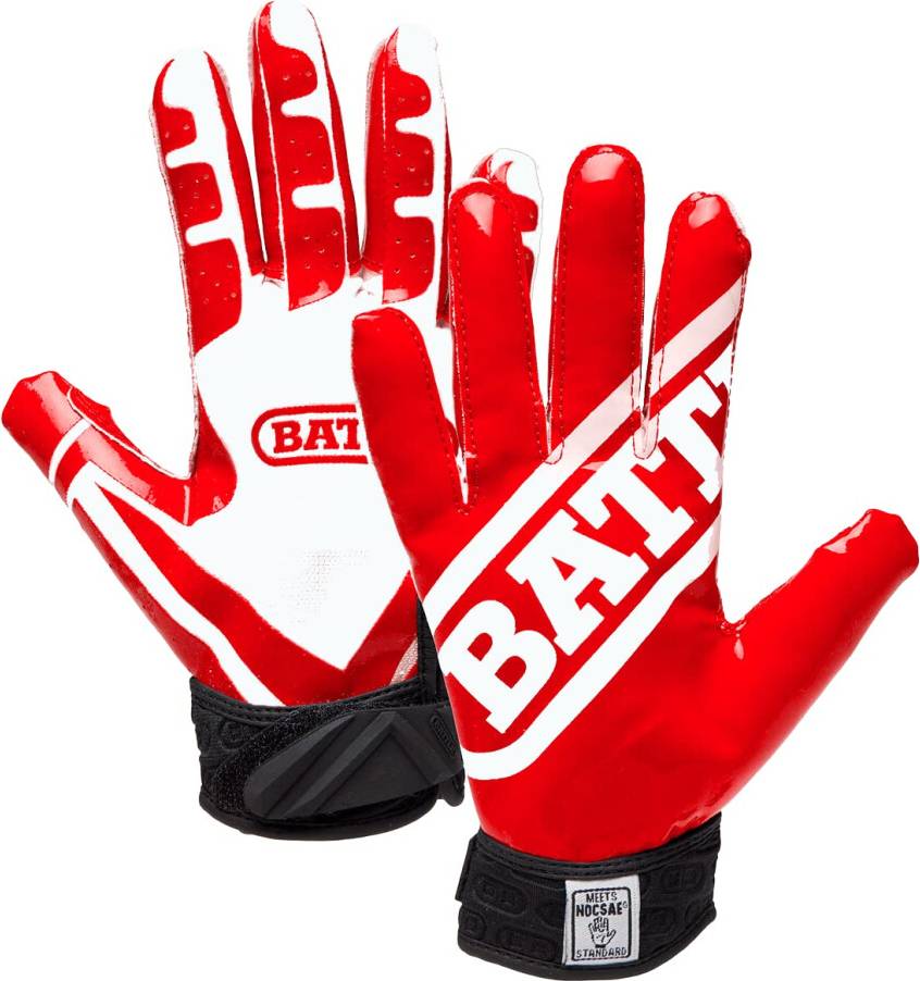 Fodbold handsker Battle Ultra-Stick Wide Receiver Fodboldhandsker - Ræd/Hvid