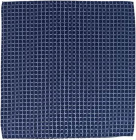 Rowan Geometric Pattern Silk Pocket Square - Navy