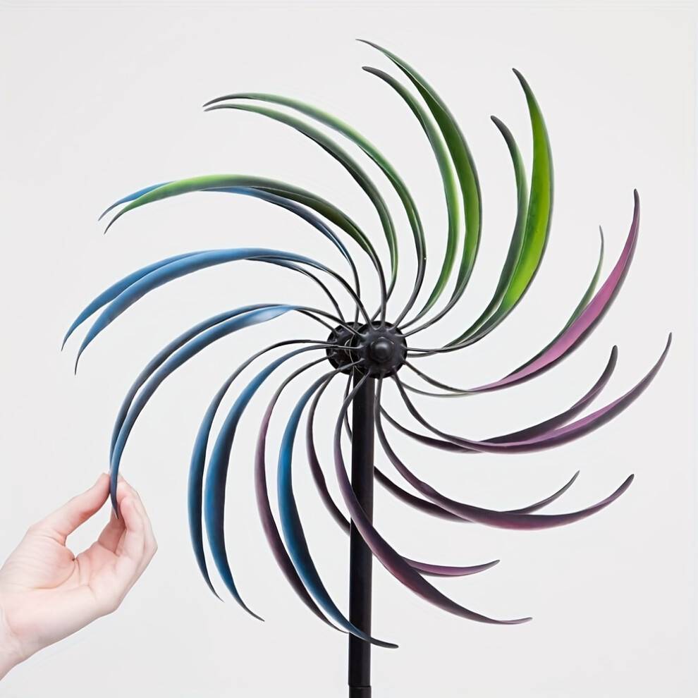 SRJ STAR Large Metal Wind Spinner Colorful 360 Rotation