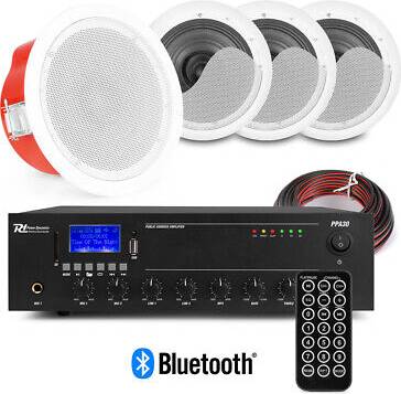 4x CSF 5 Inch 100V Commercial Ceiling Speaker Background Music System