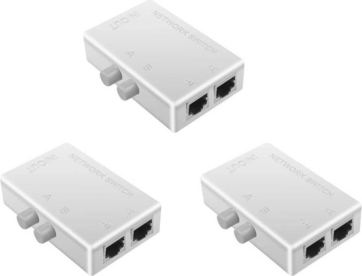 Tauoh RJ45 Network Switch 2 Port LAN Ethernet Box