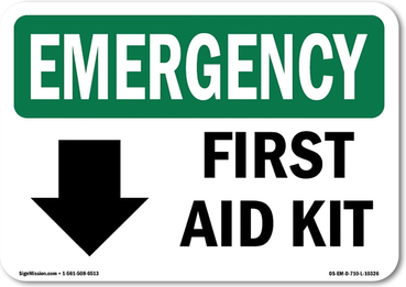 First aid emergency kit SignMission OSHA EMERGENCY Sign First Aid Kit Decal