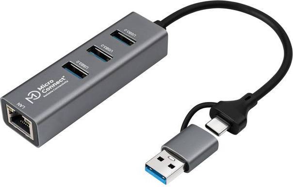 USB Hub RJ45 2in1 USB 3.0 Hub 4-Port