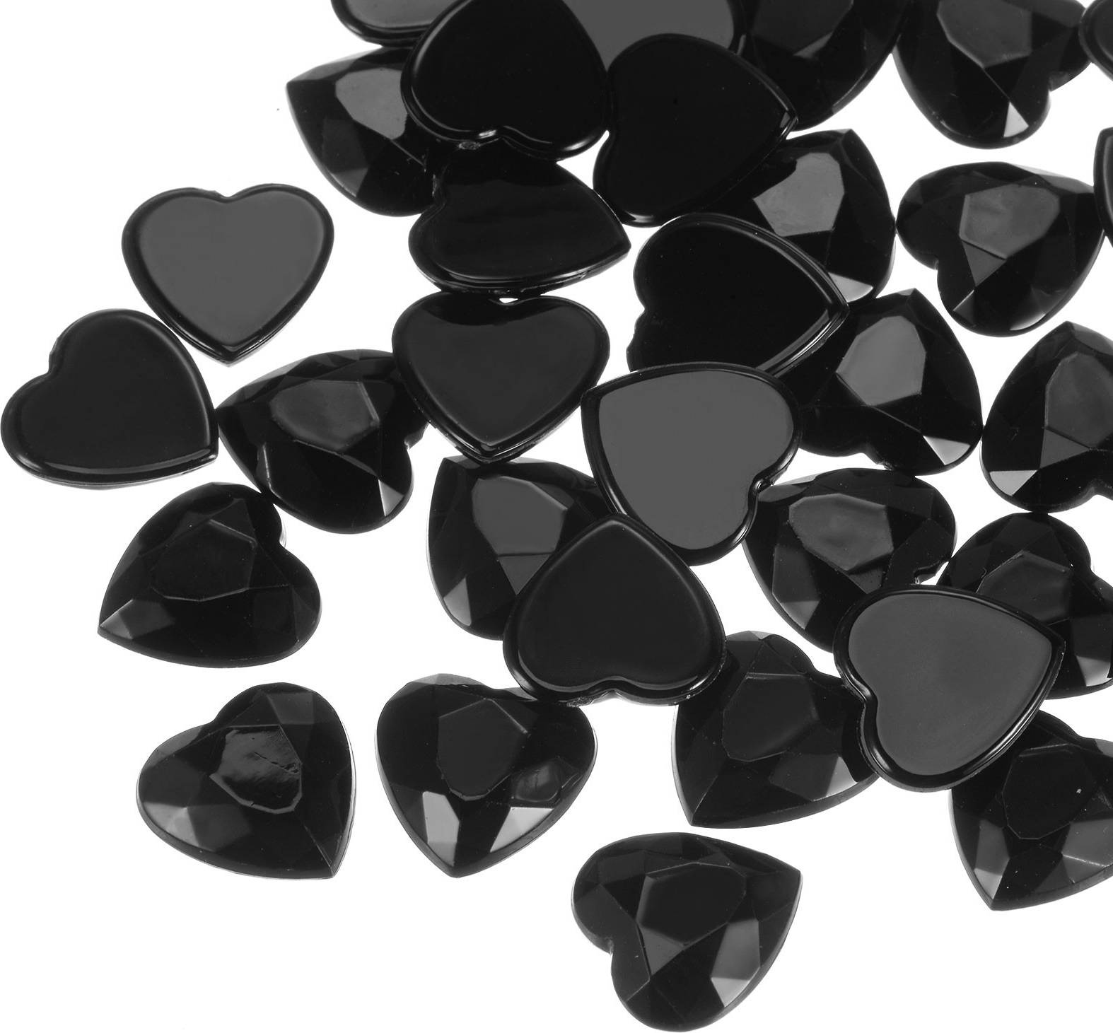 Uxcell 60 Pcs Acrylic Heart Rhinestone Plastic Gems