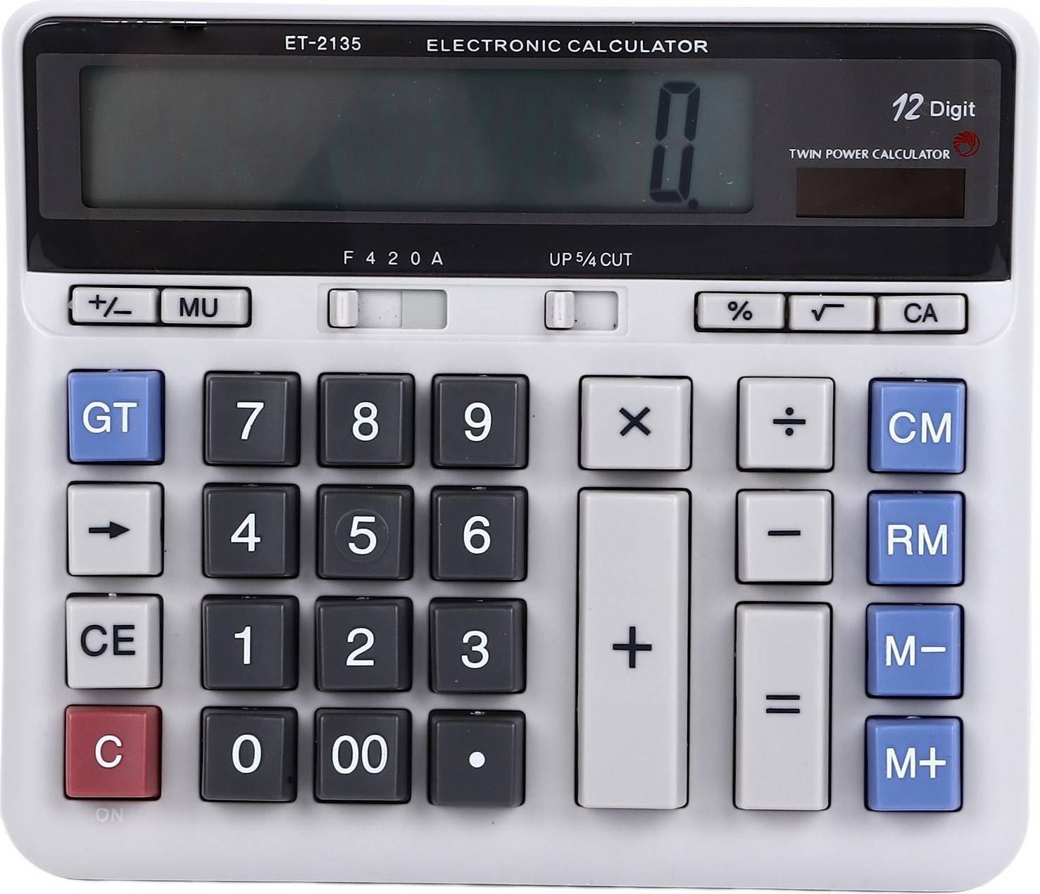 Solar Calculator 12 Digit Large Keys Clear Display