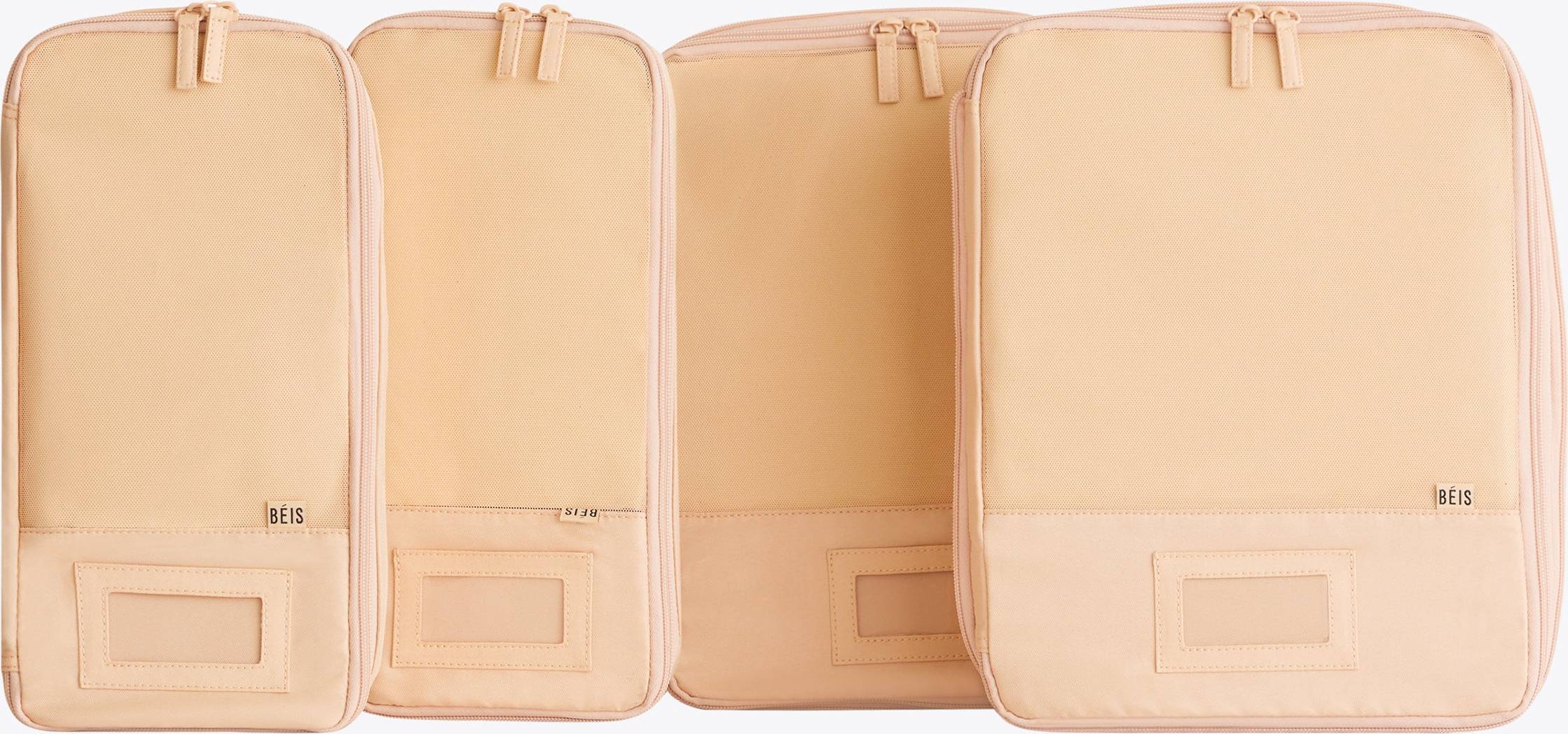 Beis travel Béis Compression Packing Cubes 4 pc Beige