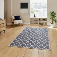 Think Rugs Coral H1063 Digitally Printed Rug Blue Blue cm