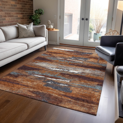 Addison Rugs Abstract Modern Chantille Rug Copper 2 6 x 3 10