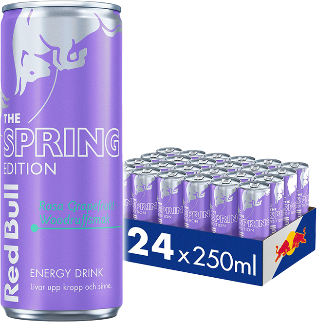 24 x Energidryck 250 ml Spring Edition Rosa Grapefrukt