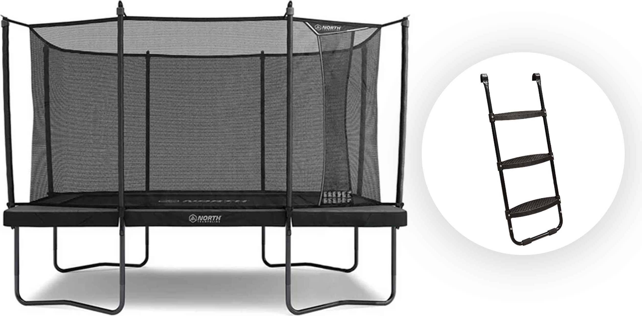 Pioneer Rectangular Trampoline 370x250cm + Safety Net + Ladder