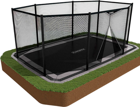In Ground Rectangular Trampoline 300x190cm + Safety Net