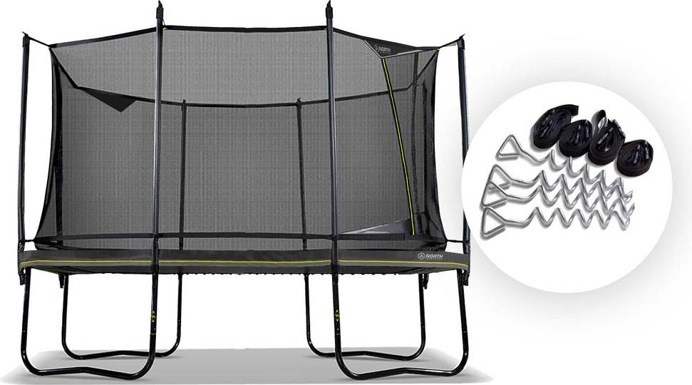 North Trampoline Performer Rectangular Trampoline 460x315cm + Safety Net + Support Set