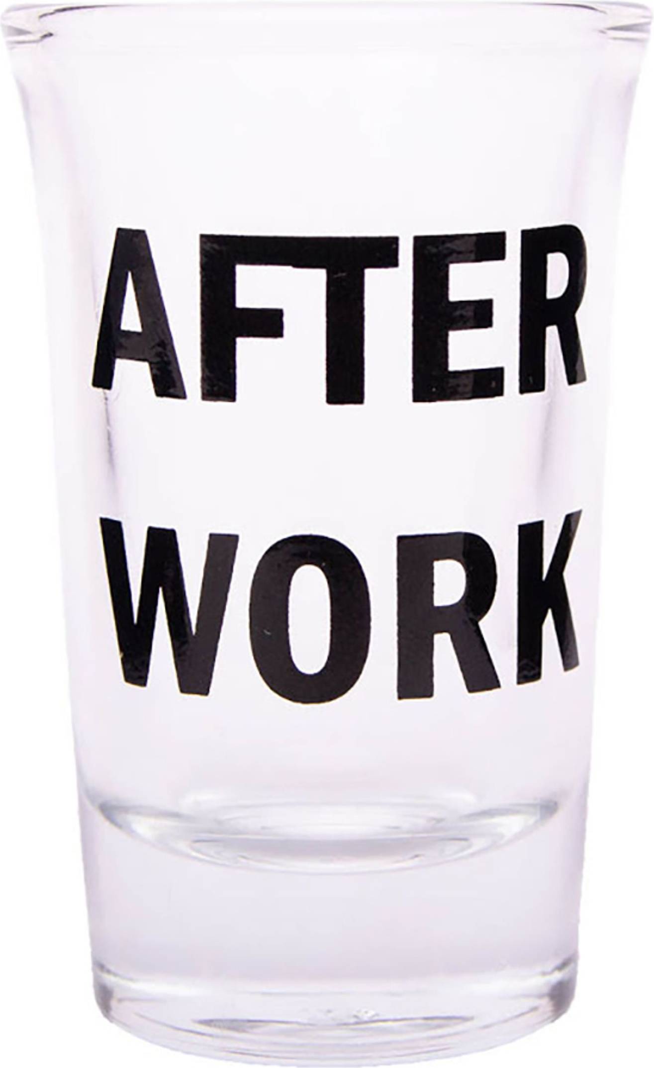 Med Text After Work Snapsglas