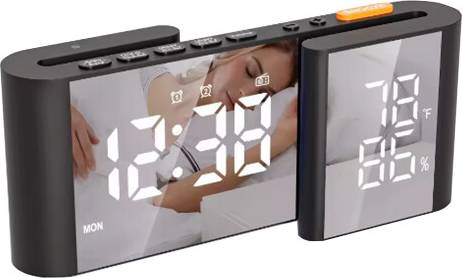 Winwin S-Shaped Digital Alarm Clock FM Radio LED Clock