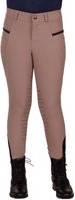 QHP Girl's Mid Grip Riding Pants Rylee - Beige