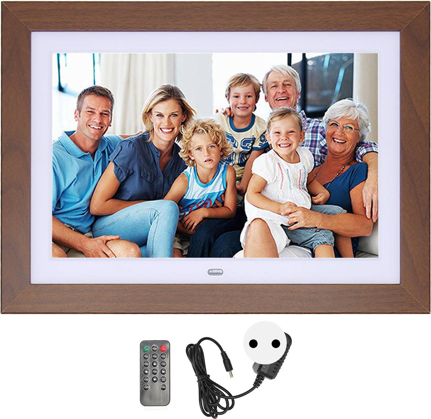 Digital photo frame Wood Digital Photo Frame 10.1 Inch HD IPS Screen