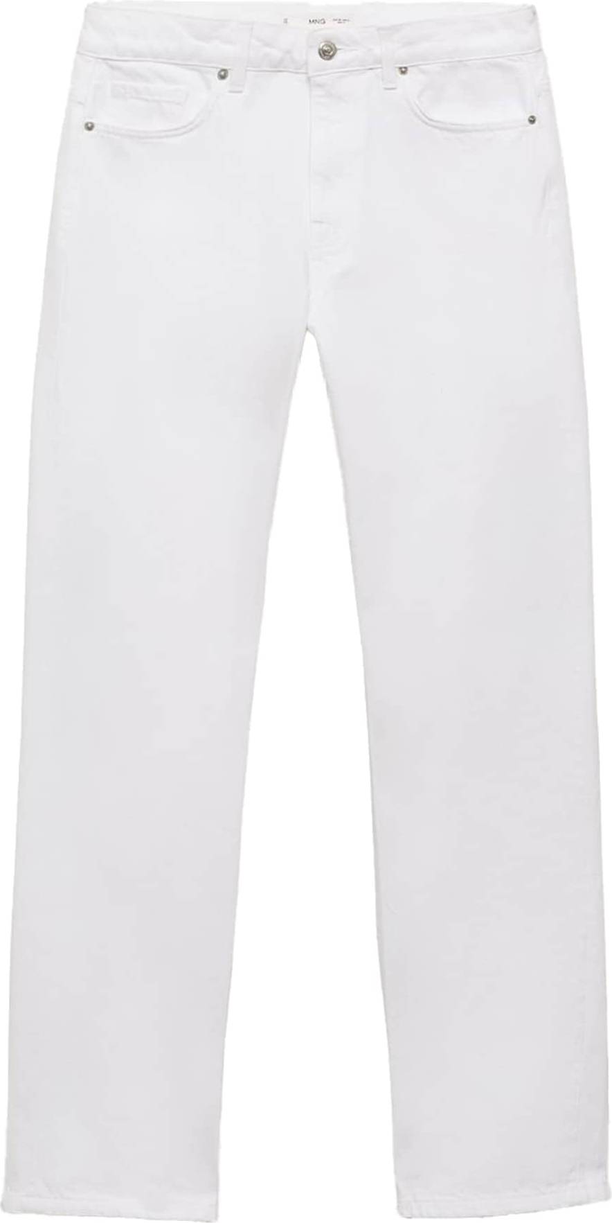 Mango Mid-Rise Straight Jeans - White