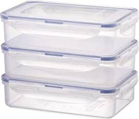 Lock & Lock 800ml Stackable Storage Containers Set of 3 Food Container 3pcs