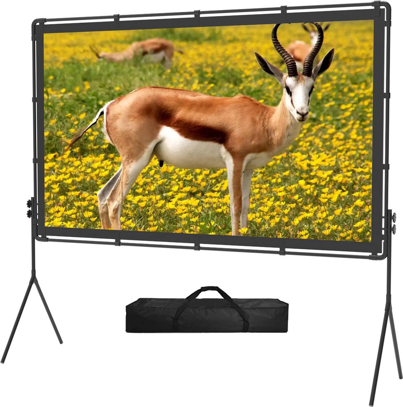 Outdoor projector screen Andoer Polyester Dual Bracket 16:9 Foldable Outdoor Projection Screen 100 Inch