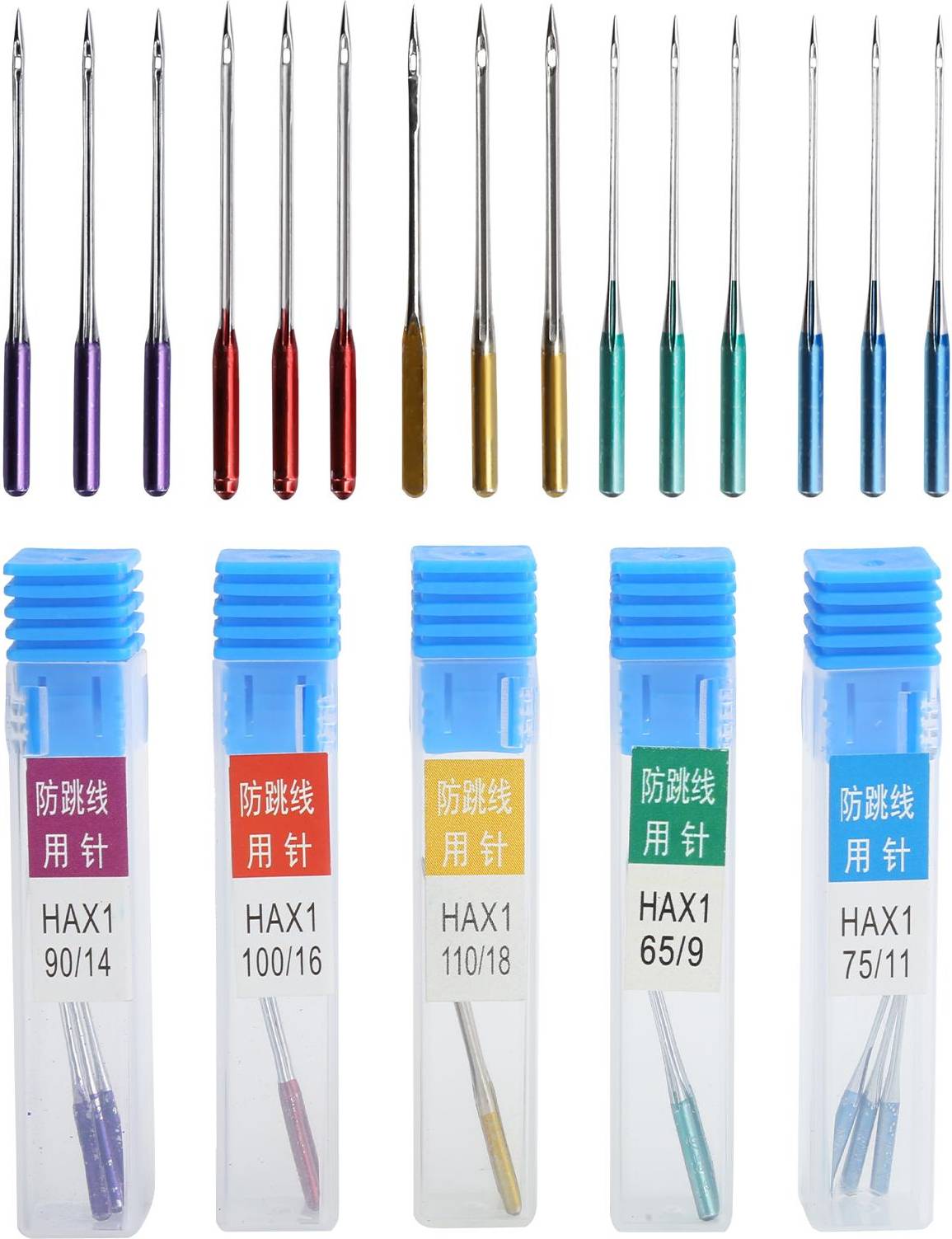 15 Pcs Sewing Machine Needle AntiJumping Regular Point Replacement