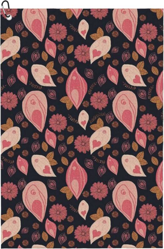 WHIBOS Vulva Flower Pattern Golf Towel