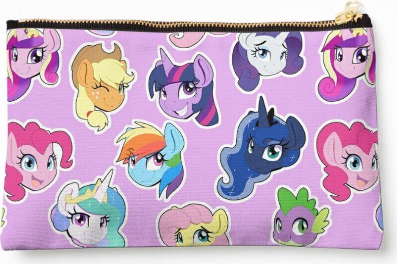WHIBOS Makeup Bag Pretty Pony Pattern - Pink