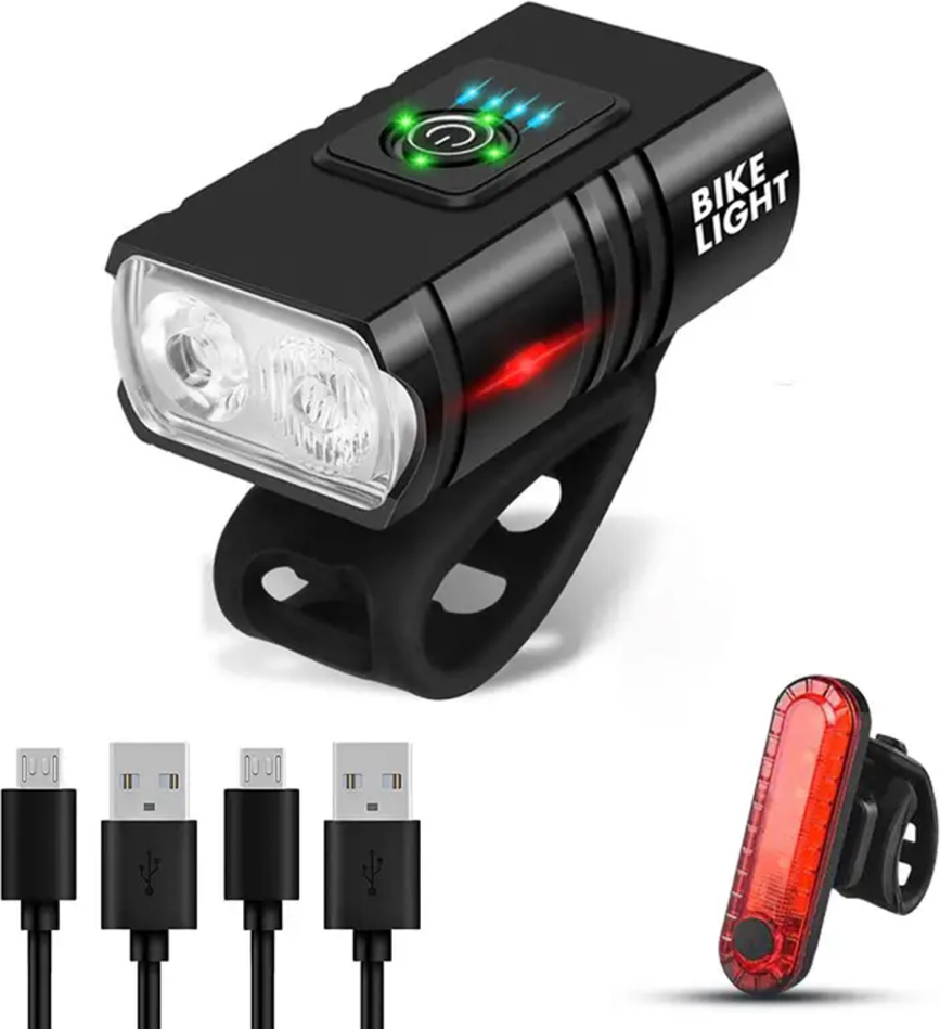4Trade Rechargeable Front & Rear Light Set