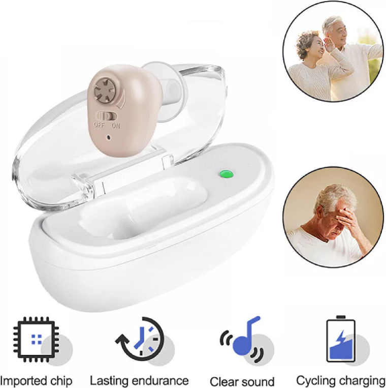 SLOERT Elder Hearing Aid In Ear Mini Invisible Adjustable Tone Sound Amplifier