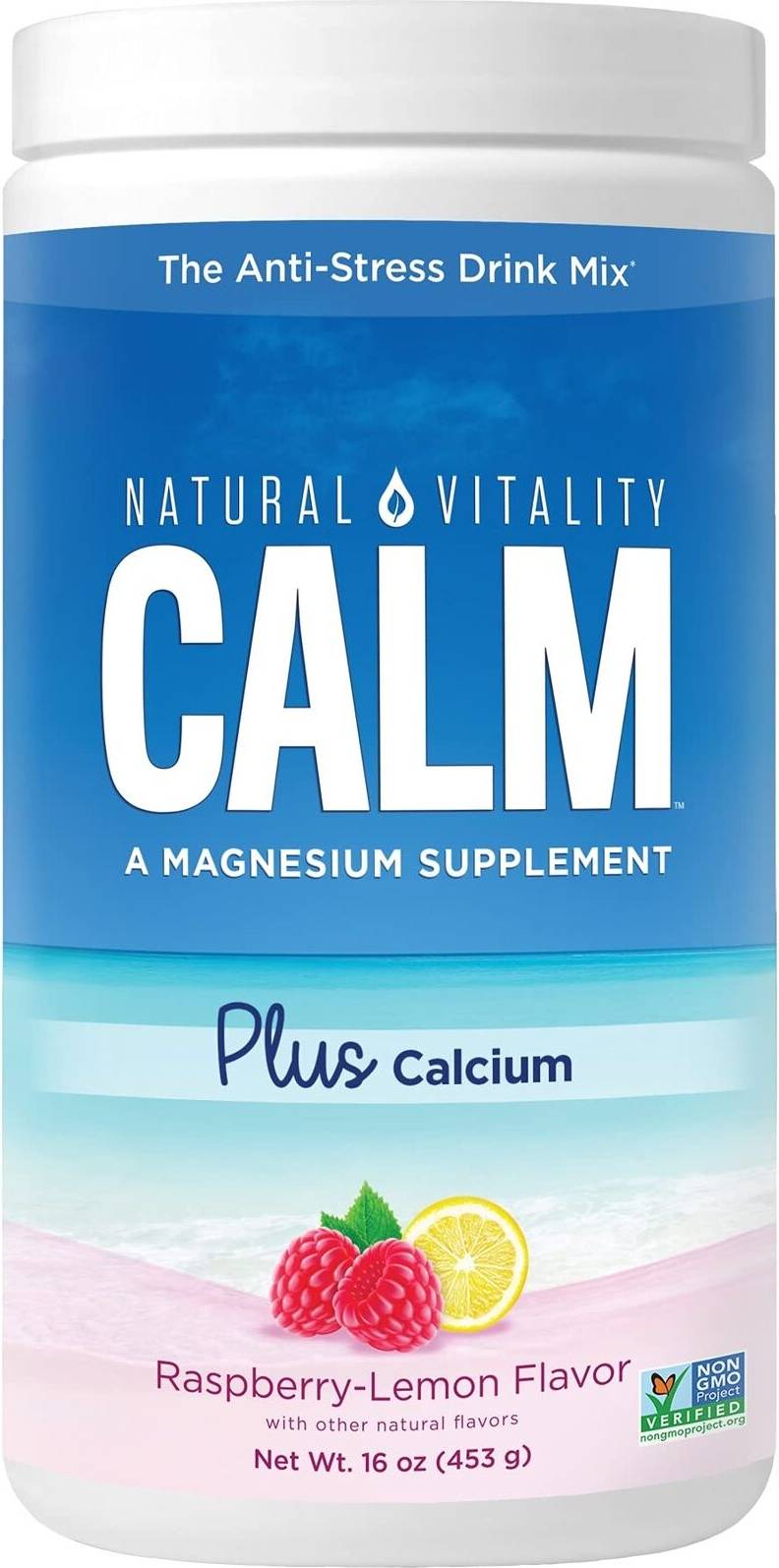 Natural Calm Plus Calcium Raspberry Lemon 453g