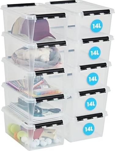 SmartStore 14L Clear Plastic Boxes 10 Pack Storage Box