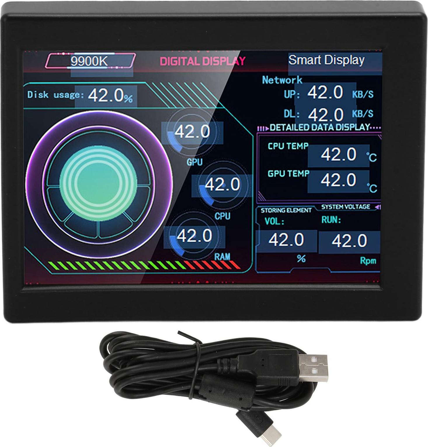 Zeblaze Computer Temp Monitor 3.5 Inch IPS Type C