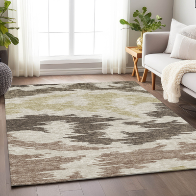 Addison Rugs Premium Washable Super Soft Modern Chic Mayfield Rug 3' x 5' Brown