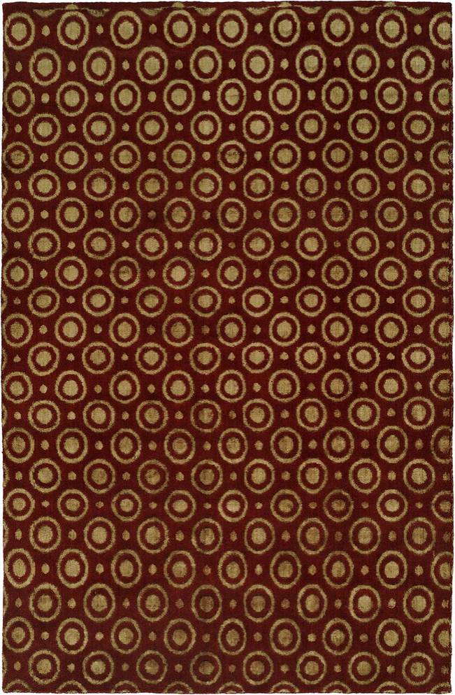 Kalaty Gramercy Area Rug 4'x6' Rings Bulbs Red