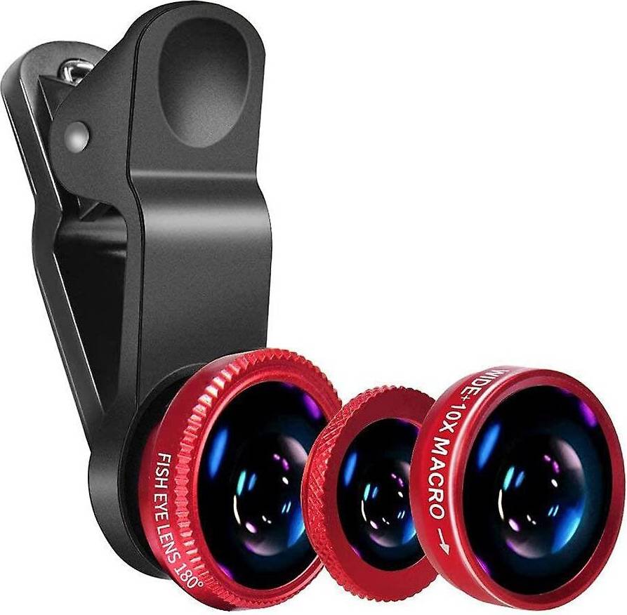 Universal Clip 3 In 1 Fish Eye Wide Angle Camera Lens Kit Add-On Lens