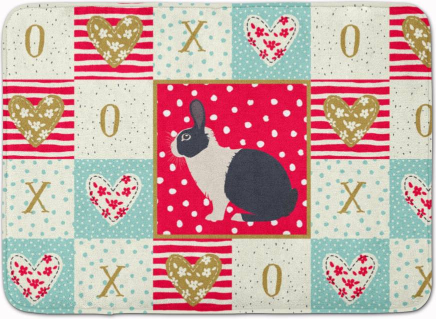 Caroline's Treasures Dutch Rabbit Love Machine Washable Memory Foam Mat Doormats Multicolor Multicolour