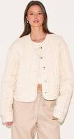 Round up PrettyLittleThing Stone Button Up Round Neck Quilted Jacket