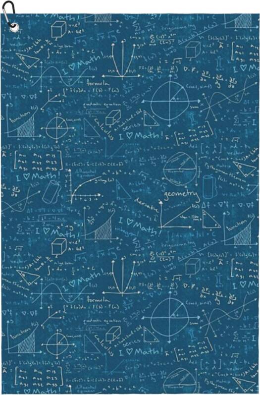 WHIBOS Math Lessons Teal Golf Towel