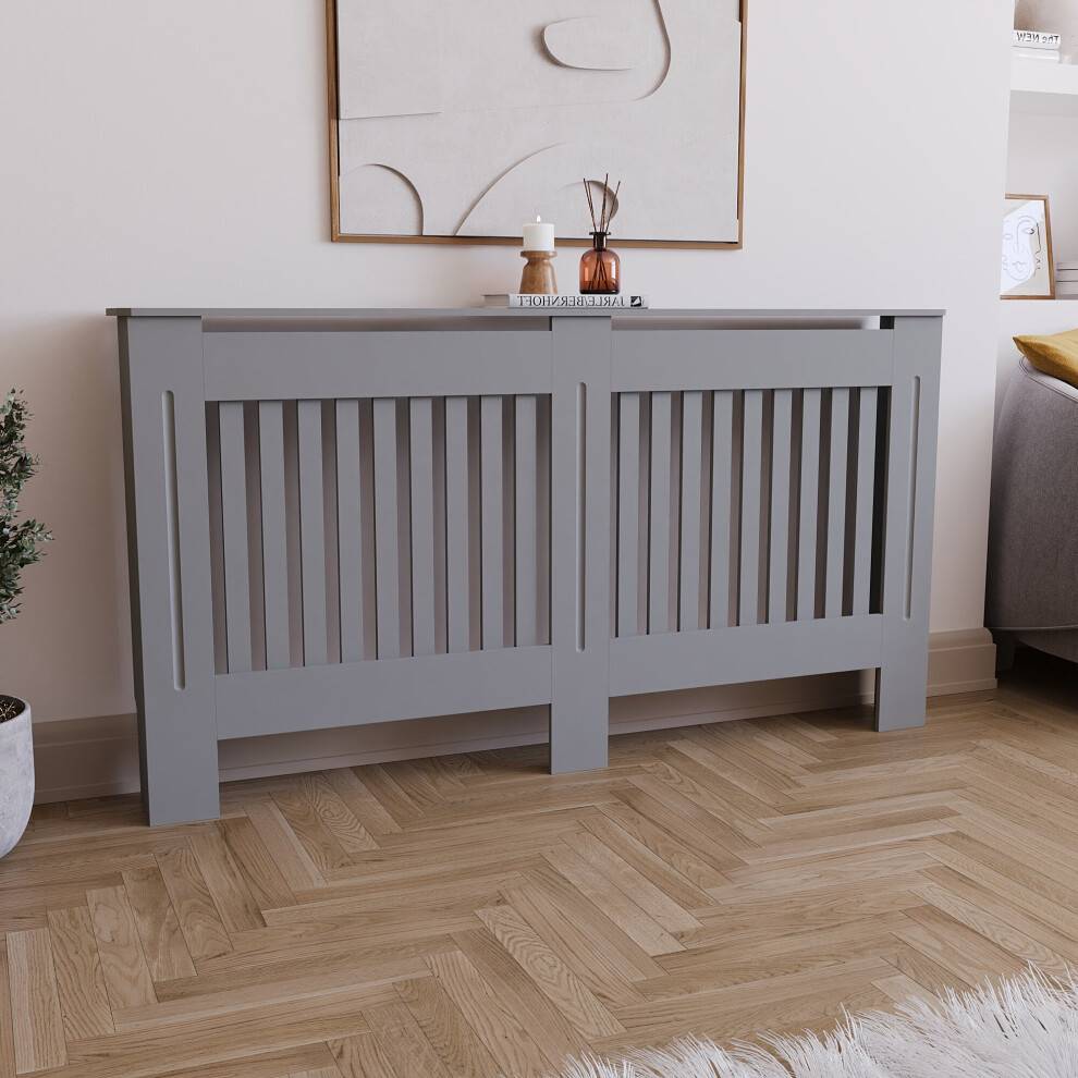 Vida Designs Chelsea Radiator Cover Heating Guard Grey
