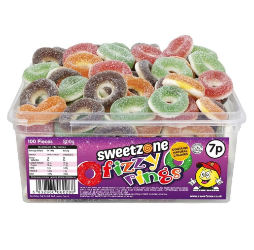 Phoenix Sweetzone Fizzy Rings Tub 800g