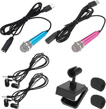 Uxcell 2pcs Mini Mic Supporto Cuffie Blu Rosa