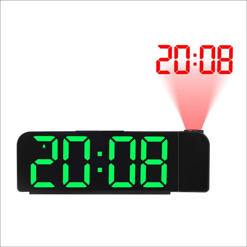 Tlily 180 Rotation Projection Alarm Clock 12/24H LED Digital Clock
