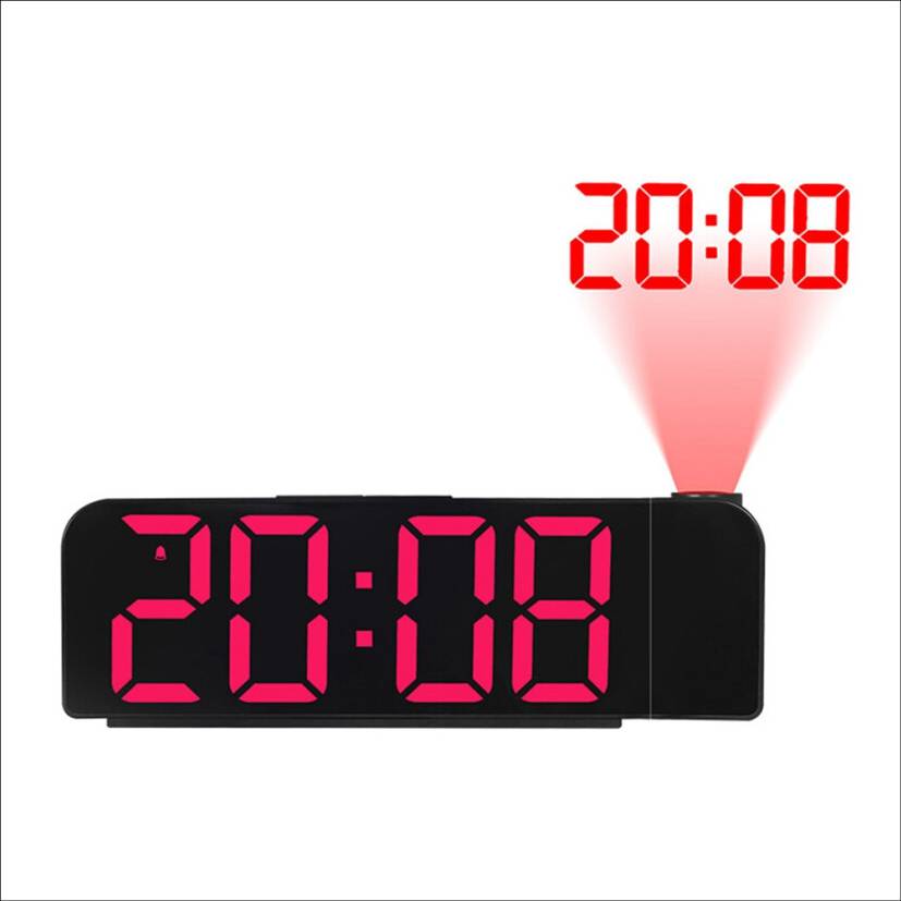 Tlily 180 Rotation Projection Alarm Clock 12/24H LED Digital Clock