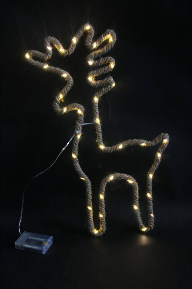Led reindeer outdoor Shatchi Christmas Silhouette LED Hemp Rope Lights String Light