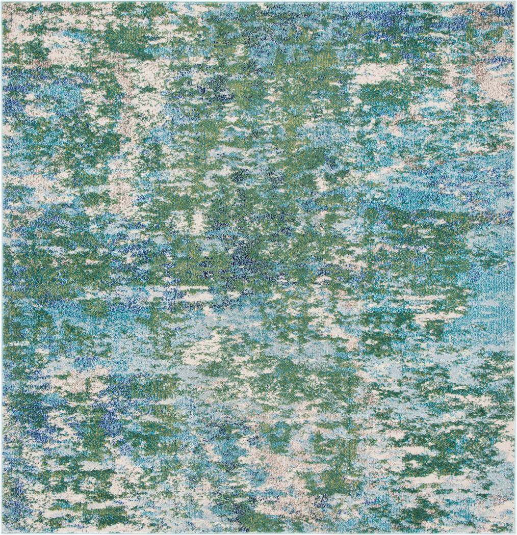Brayden Studio Abstract Area Rug Square 201 cm Blue, Green